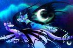  2020 blue_eyes cosmic_background digital_media_(artwork) dragon duo eyebrows eyelashes feral hi_res horn moon plaguedogs123 