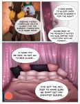  2020 amra anthro bedroom brown_hair comic digital_media_(artwork) domestic_cat duo english_text felid feline felis female fur hair hi_res long_hair mammal orange_body orange_fur shena siamese tabby_cat tabbycat text wolfpsalm 