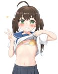  bikini nedia_r seifuku shirt_lift swimsuits tagme 