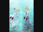  alice_margatroid alice_margatroid_(pc-98) artist_request book card holding holding_book mannequin reflection source_request touching touhou 