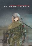  1girl braid cosplay eyepatch freshprincejune girls_frontline highlights highres long_hair m16a1 m16a1_(girls_frontline) metal_gear_(series) metal_gear_solid_v multicolored_hair parody solo venom_snake venom_snake_(cosplay) very_long_hair 