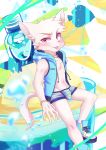  abs absurd_res athletic athletic_male blush bulge clothed clothing domestic_cat felid feline felis hi_res male mammal manadezimon open_clothing open_topwear open_vest solo tongue tongue_out topwear underwear vest water water_bottle young 