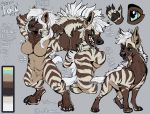  2020 5_fingers 5_toes anthro breasts digital_media_(artwork) featureless_breasts featureless_crotch female fingers hair hyaenid mammal model_sheet nude senka-bekic solo striped_hyena toes white_hair 