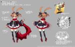  1girl alternate_costume antenna_hair black_legwear brown_hair dark_persona demon_girl detached_sleeves disgaea disgaea_d2 disgaea_rpg dress fang frilled_dress frilled_skirt frilled_sleeves frills harada_takehito jewelry laughing official_art open_mouth pointy_ears red_eyes red_footwear ring scarf short_hair sicily_(disgaea) skirt slit_pupils smile solo spread_fingers thighhighs translation_request twintails zettai_ryouiki 