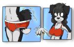  anthro border_collie bra briefs canid canine canis clothing collie domestic_dog female fox0808 gender_transformation herding_dog human_to_anthro mammal mtf_transformation pastoral_dog sheepdog solo species_transformation transformation underwear 