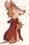  2020 anthro brown_body brown_fur buckteeth cheek_tuft don_bluth facial_tuft fur head_tuft hi_res mammal mouse mrs._brisby murid murine open_mouth open_smile rodent simple_background smile solo teeth the_secret_of_nimh tohupo tuft whiskers white_background 