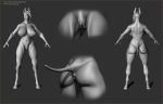  2020 3d_(artwork) absurd_res anthro anus big_breasts breasts butt clitoris digital_media_(artwork) donut_anus english_text equid equine female front_view gaping gaping_anus genitals greyscale hi_res horse mammal monochrome muscular muscular_anthro muscular_female navel nipples nude pubic_mound puffy_nipples pussy rear_view sculpt simple_background solo text unfinished urethra vaginal_gape vck zbrush 