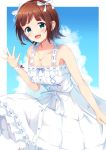  amami_haruka cleavage dress misomiso_154 no_bra summer_dress the_idolm@ster the_idolm@ster_million_live! 