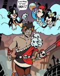  2020 4:5 animaniacs animaniacs_(2020) cprartsalot crossover demigod dot_warner drinking female group hades_(game) hi_res human humanoid inkblot male mammal melee_weapon sword wakko_warner warner_brothers weapon yakko_warner zagreus_(hades) 