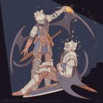  1boy ambiguous_gender armor chosen_undead dark_souls estus_flask exce_exc helmet knight_of_astora_oscar souls_(from_software) sword weapon 