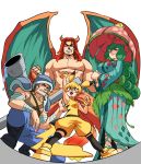  2boys 2girls abs animal_ears arm_rest arm_up armor armpits baggy_shorts bandaged_arm bandaged_wrist bandages bangs blastoise blonde_hair blue_hair blush_stickers boots bracelet breastplate breasts charizard child cigar clenched_hands clenched_teeth commentary curly_hair dragon_boy dragon_horns dragon_wings dripping english_commentary eyebrows_visible_through_hair facial_hair fingerless_gloves fisheye from_below full_body gen_1_pokemon gloves green_eyes half-closed_eyes hand_up height_difference helmet highres holding holding_umbrella horns japanese_clothes jewelry kimono kneehighs large_breasts leaf lipstick long_hair long_sleeves looking_at_viewer makeup mouth_hold multiple_boys multiple_girls muscle no_nipples one_knee open_mouth outstretched_arm over_shoulder pants parasol pectorals personification pikachu pokemon pokemon_(game) pokemon_rgby pose red_eyes red_hair shirt shirtless shoes short_hair shorts shoulder_armor sleeveless sleeveless_shirt smile spread_legs standing tail teeth tina_fate umbrella v-shaped_eyebrows venusaur very_long_hair water weapon weapon_on_back wide_sleeves wings yellow_eyes 