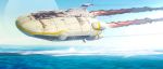  commentary crash day dofresh english_commentary fire highres moon no_humans ocean outdoors scenery space_craft subnautica water 