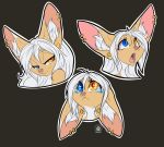  2020 anthro canid canine digital_media_(artwork) ear_piercing ear_ring eyebrows eyelashes female fennec fox furkinghell grey_background hair headshot_portrait heterochromia mammal piercing portrait simple_background white_hair 