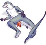  anthro anus dpbleu fish genitals gills grab_butt grey_body grey_skin lamniform long_tail lying male marine multi_genitalia multi_penis nipples open_mouth penis red_eyes red_nipples red_penis shark solo thresher_shark 