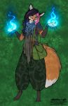  2020 4_toes 5_fingers alishka anthro breasts canid canine clothed clothing digital_media_(artwork) female fingers fox green_background hi_res mammal simple_background smile solo standing toes 
