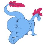  1:1 alien anthro anus bedroom_eyes bent_over big_butt butt feet female genitals goatonomous grin hi_res looking_back narrowed_eyes pussy raised_tail seductive smile solo sylvia_(wander_over_yonder) thick_thighs zbornak 