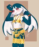  bell bracelet clothed clothing crossdressing girly gold_clothing green_body humanoid jewelry king_of_sorrow klonoa_(series) long_ears male red_eyes simple_background starrberry video_games white_body 