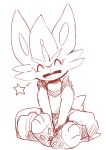  2020 ambiguous_gender anthro big_ears blush bunny_teeth cinderace cute_expression cute_face fluffy fluffy_tail fur hindpaw lagomorph leporid long_ears mammal nintendo paws pok&eacute;mon pok&eacute;mon_(species) rabbit_teeth relaxing satsuki_rabbit scut_tail sitting smile smiling_at_viewer solo star teeth video_games 