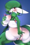  &lt;3 2020 absurd_res ashraely big_breasts blush breasts butt butt_pose clothing curvy_figure digital_media_(artwork) female gardevoir genitals hi_res huge_breasts humanoid looking_at_viewer nintendo not_furry open_mouth pok&eacute;mon pok&eacute;mon_(species) pose pussy red_eyes simple_background smile solo standing thick_thighs video_games voluptuous wide_hips 