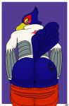  absurd_res anthro avian big_butt bird butt falco_lombardi hi_res looking_at_viewer looking_back male nintendo pizzaozzy_(artist) presenting presenting_hindquarters solo star_fox video_games 
