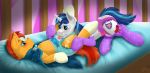  absurd_res bedroom_eyes blush clothing crib diaper duo equid equine feral footwear friendship_is_magic hi_res infantilism male male/male mammal my_little_pony narrowed_eyes seductive sex shining_armor_(mlp) sneer_(artist) socks sunburst_(mlp) tongue tongue_out unicorn_pony wittleskaj 