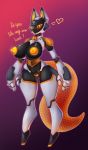  absurd_res android anthro armor artist-apprentice587 big_breasts breasts canid canine cybernetics digital_media_(artwork) female fox hi_res kitsumy_(artist-apprentice587) machine mammal medical nipples robot solo_focus 