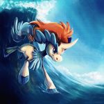  1:1 cloud equid equine kaceymeg keldeo legendary_pok&eacute;mon mammal nintendo pok&eacute;mon pok&eacute;mon_(species) pose sea solo surf video_games water wave 