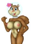  alpha_channel anthro big_breasts breasts female flower genitals headgear headgear_only hi_res juice87 mammal nickelodeon nude plant pussy rodent sandy_cheeks sciurid solo spongebob_squarepants 