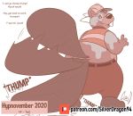  2020 4_fingers anthro beaver big_tail biped buckteeth clothed clothing collar construction_worker dialogue digital_drawing_(artwork) digital_media_(artwork) dragon english_text fingers horn hypnosis hypnovember intelligence_loss male mammal mind_control onomatopoeia open_mouth ringed_eyes rodent scalie simple_background smile solo soul-silver-dragon soul-silver-dragon_(character) sound_effects species_transformation standing tail_thumping teeth text toony topwear transformation url vest white_background 