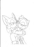  amy_rose anthro breasts chiropteran clothed clothing duo eulipotyphlan female female/female fur gloves handwear hedgehog kissing looking_at_viewer mammal membrane_(anatomy) membranous_wings monochrome rouge_the_bat sonic_the_hedgehog_(series) superbunnygt tagme video_games wings 