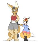  anthro canid canine clothing duo female fox hi_res mammal ozzy-wildwind size_difference smile 