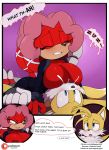  anthro archie_comics big_breasts bigdon1992 blush bodily_fluids breast_suck breastfeeding breasts canid canine clothed clothing comic cum digital_media_(artwork) duo echidna english_text erection eulipotyphlan female fur genital_fluids genitals hair hedgehog hi_res hot_dogging lactating lien-da male male/female mammal miles_prower milk monotreme nipples nude open_mouth penis sonic_the_hedgehog_(archie) sonic_the_hedgehog_(comics) sonic_the_hedgehog_(series) sucking text url 