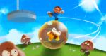  blue_sky commentary day english_commentary everydaylouie goomba mario mario_(series) outdoors photoshop_(medium) sky sun super_mario_galaxy tagme 