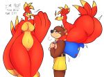  anthro avian backpack banjo-kazooie banjo_(banjo-kazooie) big_butt bird breasts butt duo feathers female genitals hi_res kazooie lightningfire12 male mammal pussy rareware tail_feathers thick_thighs ursid video_games wide_hips 