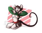  2020 anthro belly breasts clothing female flashing flashing_breasts mammal mouse murid murine navel nicnak044 nipples panties pinup pinup_pose pose pulled_up_shirt rodent solo sweater topwear underwear 