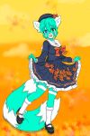  ailurid anthro autumn cute_expression falling_leaves female hatsune_miku hi_res mammal mime_(mimechan) mimechan red_panda slightly_chubby solo vocaloid 