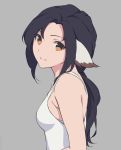  1girl animal_ears black_hair breasts brown_eyes closed_mouth eruruw highres long_hair looking_at_viewer miura-n315 simple_background smile solo utawareru_mono utawareru_mono:_itsuwari_no_kamen 