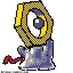  3d 3dbear blender_(medium) commentary creature english_commentary full_body gen_7_pokemon looking_at_viewer lowres meltan mythical_pokemon no_humans pixel_art pokemon pokemon_(creature) solo standing transparent_background watermark web_address 