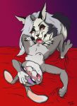  2020 anthro bed blush bodily_fluids breasts canid canid_demon canine cunnilingus demon disney duo female female/female furion100 furniture hellhound helluva_boss hi_res interspecies judy_hopps lagomorph leporid licking looking_pleasured loona_(vivzmind) lying mammal on_back open_mouth oral rabbit saliva saliva_on_tongue sex sharp_teeth teeth tongue tongue_out vaginal zootopia 
