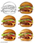  commentary english_commentary food hamburger highres simple_background white_background 