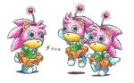  2019 accessory amy_doll angelbeedrawings black_eyes classic_sonic_(universe) doll eulipotyphlan female fur headband hedgehog jumping mammal pink_body pink_fur pointillism simple_background sonic_the_hedgehog_(series) white_background 