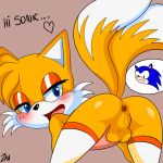  1:1 absurd_res all_fours anthro anus balls butt canid canine doggystyle duo eulipotyphlan fox from_behind_position genitals girly hedgehog hi_res humanoid male male/male mammal miles_prower penis sex sirjzau sonic_the_hedgehog sonic_the_hedgehog_(series) 