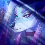  1:1 2020 blue_body blue_eyes blue_fur canid canine digital_media_(artwork) eyebrows eyelashes fox fur headshot_portrait mammal portrait sorafoxyteils 