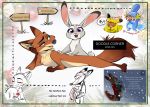  2020 ailurid blush brown_body brown_fur buckteeth canid canine clothing costume dipstick_ears disney english_text eyes_closed fox fur gloves_(marking) grey_body grey_fur hug judy_hopps kissing lagomorph leg_markings leporid looking_at_another mammal markings multicolored_ears nick_wilde open_mouth open_smile purple_eyes qalcove rabbit red_fox red_panda sign smile socks_(marking) teeth text zootopia 