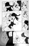  black_and_white comic frottage gay japanese_text kissing klonoa klonoa_(series) kogenta male monochrome onmyou_taisenki penis text 