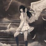  ama_no_shoujo disc_cover innocent_grey kara_no_shoujo seifuku skirt_lift tagme wings 