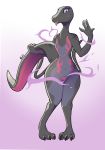  female hi_res looking_at_viewer narley nintendo nude pinup pok&eacute;mon pok&eacute;mon_(species) pose salazzle simple_background smile solo tongue tongue_out video_games 