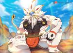  2020 abs absurd_res anthro anthrofied bna_v5 bulge clothing felid feline front_view hi_res legendary_pok&eacute;mon looking_at_viewer male mammal muscular muscular_anthro muscular_male nintendo nipples pics pok&eacute;mon pok&eacute;mon_(species) smile solgaleo solo underwear video_games 