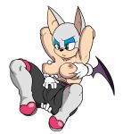  annoyed anthro breast_grab breasts chiropteran clothed clothing disembodied_hand female fingering fondling group hand_on_breast hi_res mammal nipples rouge_the_bat simple_background solo_focus sonic_the_hedgehog_(series) topless watatanza 