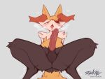  2020 anthro balls blush bodily_fluids braixen digital_media_(artwork) erection genital_fluids genitals looking_at_viewer male nintendo open_mouth penis pok&eacute;mon pok&eacute;mon_(species) precum simple_background solo video_games zackary911 